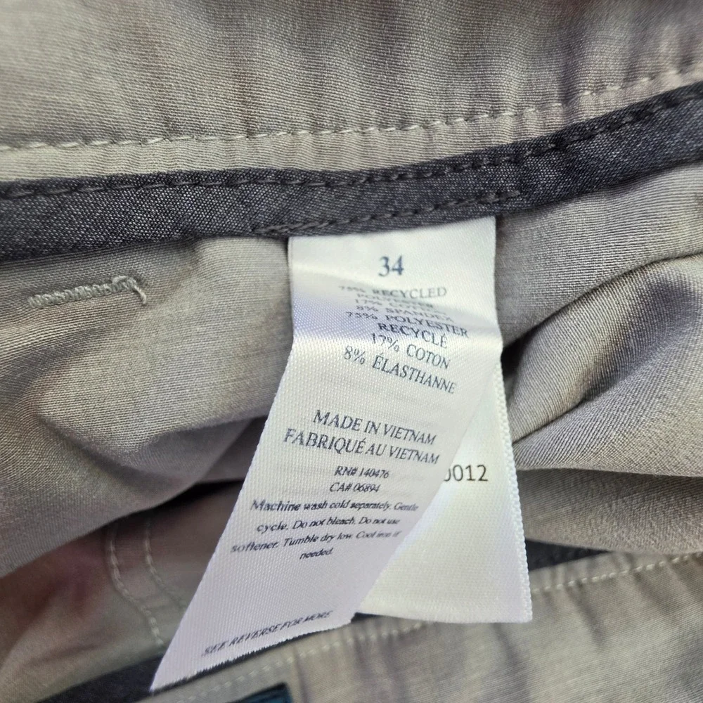 Faherty All Day Shorts Mens 34 Grey Stretch Hybrid Quick Dry Casual Board Shorts